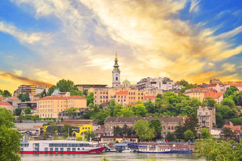 Serbia. Belgrade. View of the city's main attractions from the river