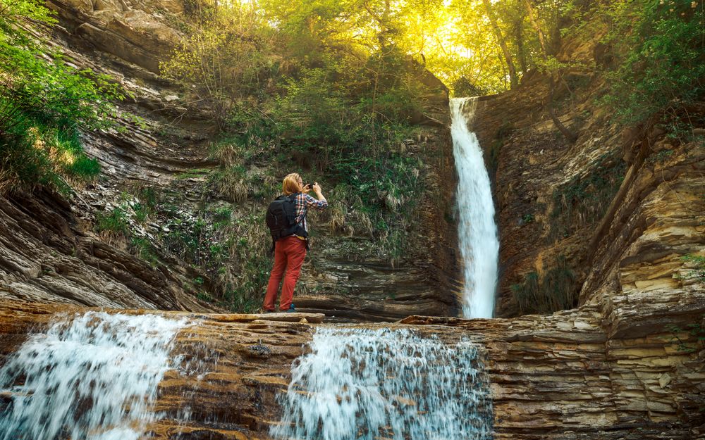 Perfect place for a photo at the waterfall