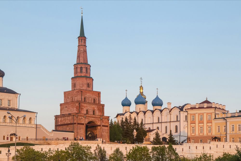 A view of the Suyumbike tower, a Kazan landmark