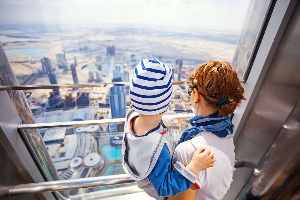 The panoramic view of Dubai is also interesting for little travelers