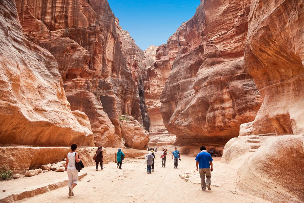 The picturesque way to Petra through the Sik Gorge